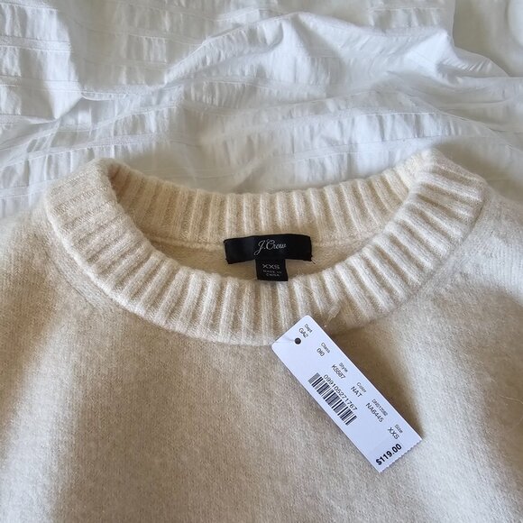 Jcrew Oversized Crewneck Merino Alpaca Supersoft Yarn - 2018 - Off-White - Sz XX - Picture 7 of 16